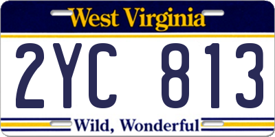 WV license plate 2YC813