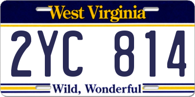 WV license plate 2YC814