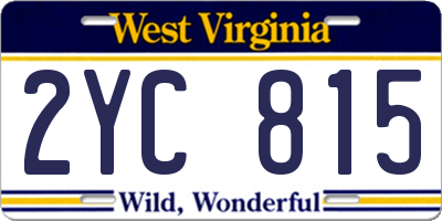 WV license plate 2YC815