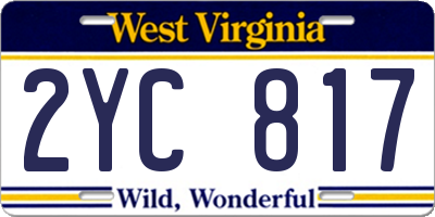 WV license plate 2YC817