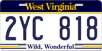 WV license plate 2YC818