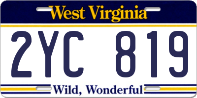 WV license plate 2YC819