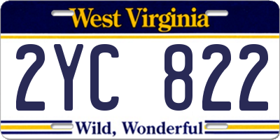 WV license plate 2YC822