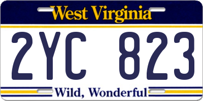 WV license plate 2YC823