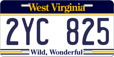 WV license plate 2YC825