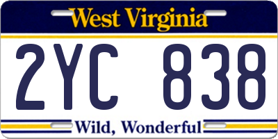 WV license plate 2YC838