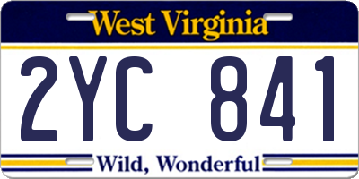 WV license plate 2YC841