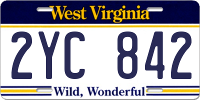 WV license plate 2YC842