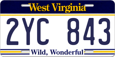 WV license plate 2YC843