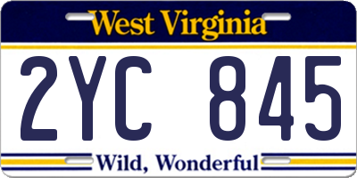WV license plate 2YC845