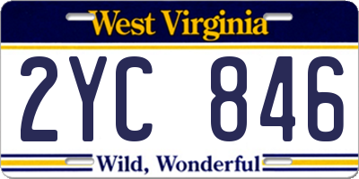 WV license plate 2YC846