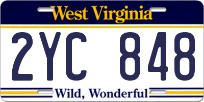 WV license plate 2YC848