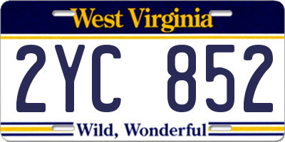 WV license plate 2YC852