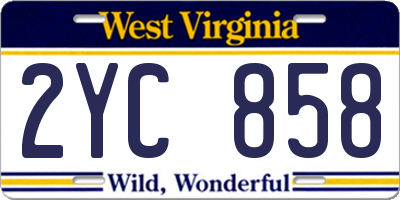 WV license plate 2YC858
