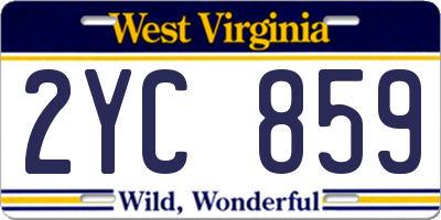 WV license plate 2YC859