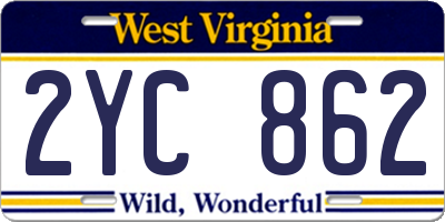 WV license plate 2YC862