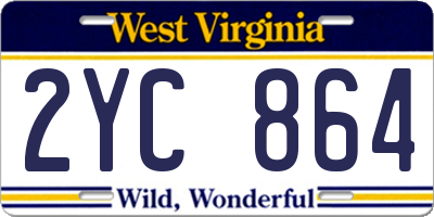WV license plate 2YC864
