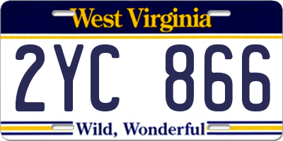 WV license plate 2YC866