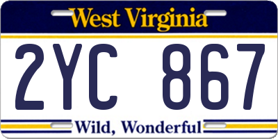 WV license plate 2YC867