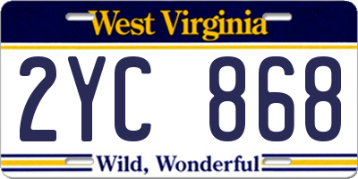 WV license plate 2YC868
