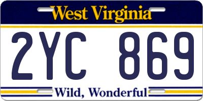 WV license plate 2YC869