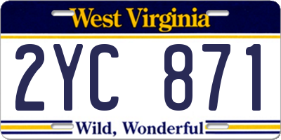 WV license plate 2YC871