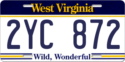 WV license plate 2YC872