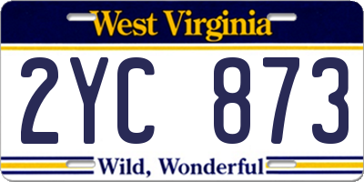 WV license plate 2YC873