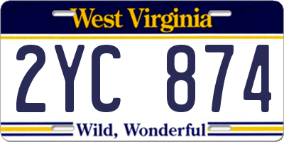 WV license plate 2YC874
