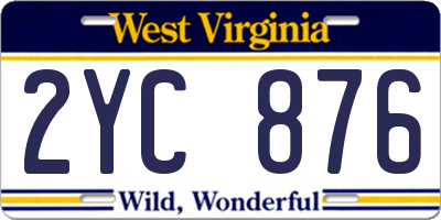 WV license plate 2YC876