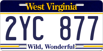 WV license plate 2YC877