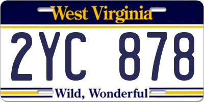 WV license plate 2YC878