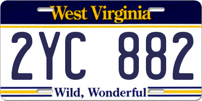 WV license plate 2YC882