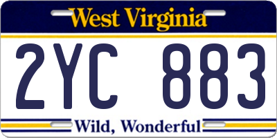 WV license plate 2YC883