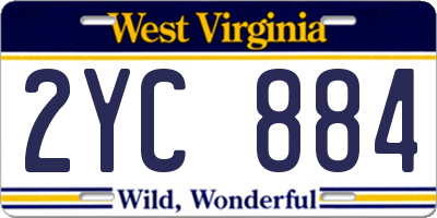 WV license plate 2YC884