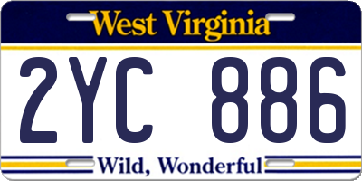 WV license plate 2YC886