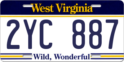 WV license plate 2YC887