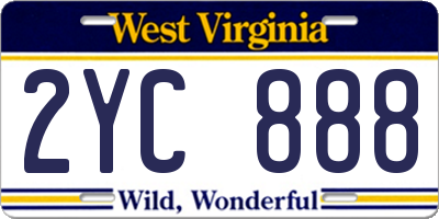 WV license plate 2YC888
