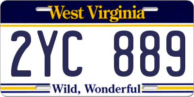 WV license plate 2YC889