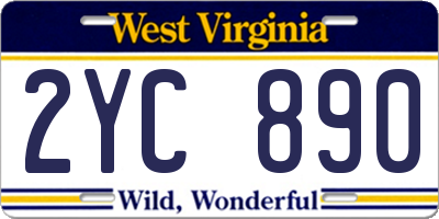 WV license plate 2YC890
