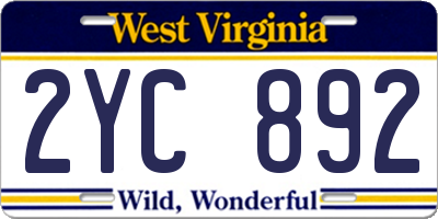 WV license plate 2YC892