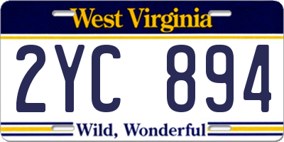 WV license plate 2YC894