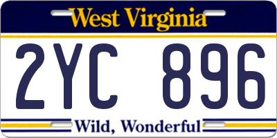 WV license plate 2YC896