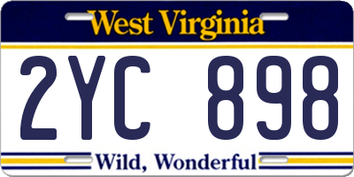 WV license plate 2YC898