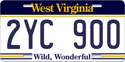 WV license plate 2YC900