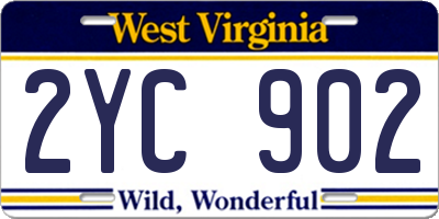 WV license plate 2YC902