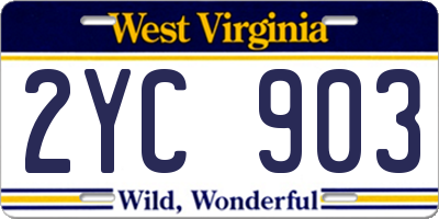 WV license plate 2YC903