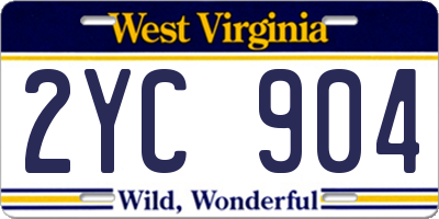 WV license plate 2YC904
