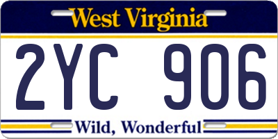 WV license plate 2YC906