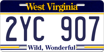 WV license plate 2YC907